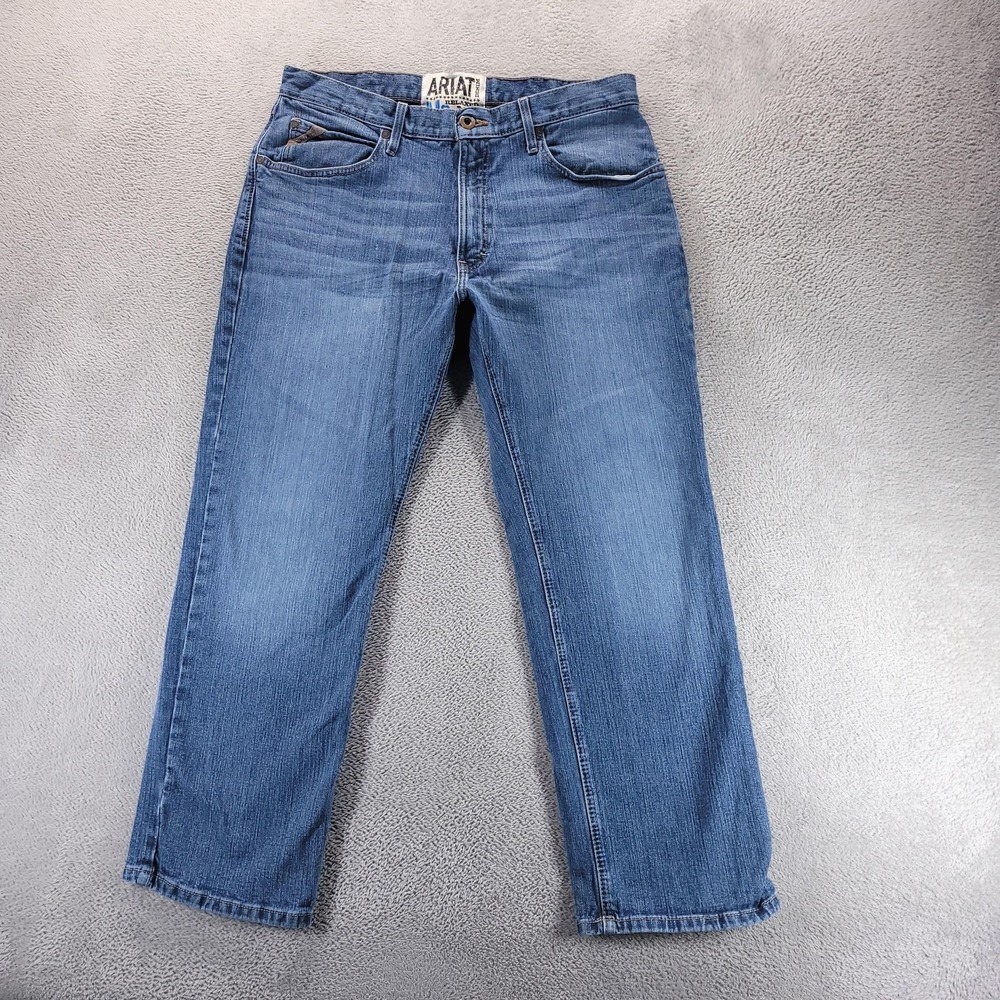 Ariat M2 Jeans Mens 36x30 Blue Relaxed Bootcut Medium Wash Stretch Denim Comfort